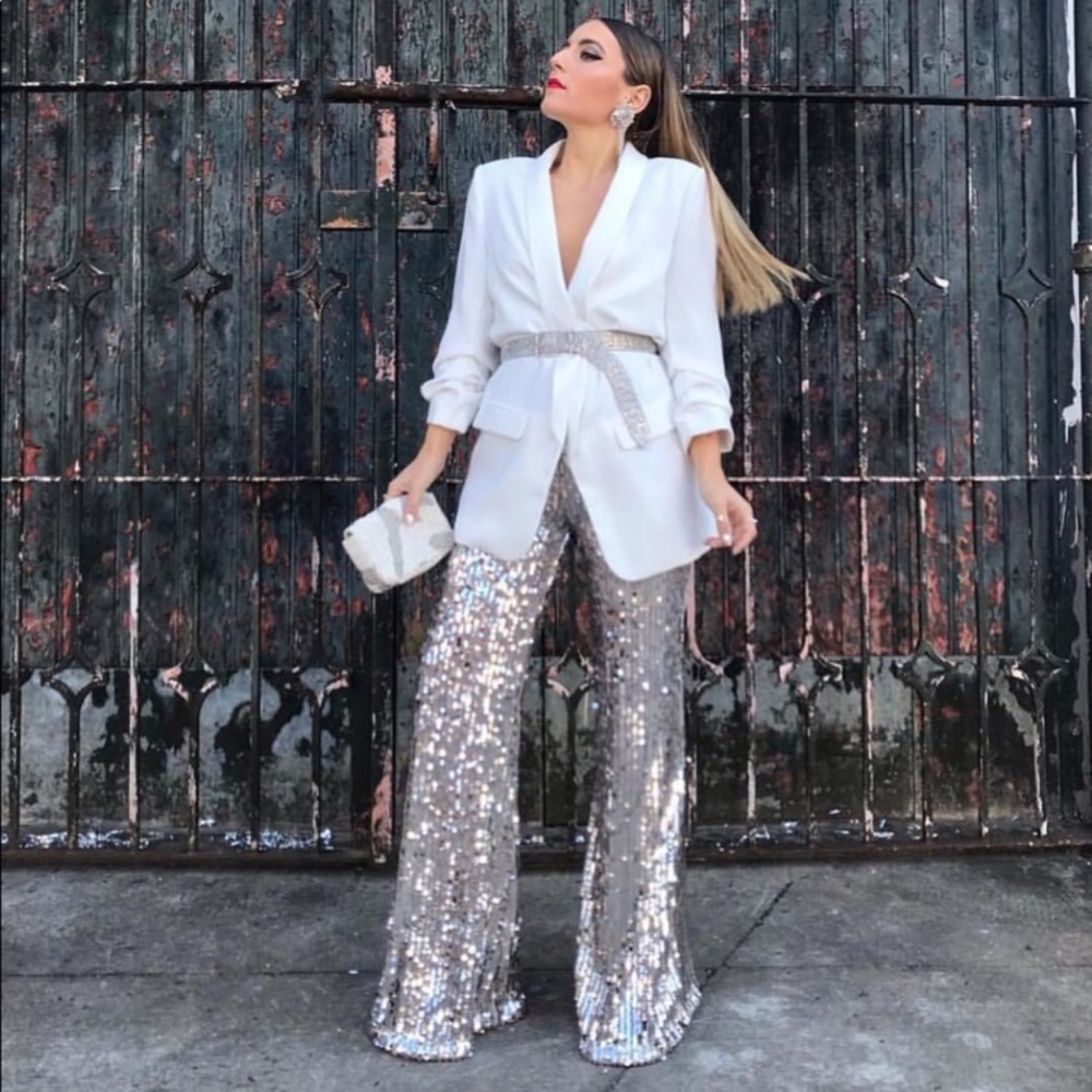 Zara blogger fav flare Sequin pants - Picture 4 of 8